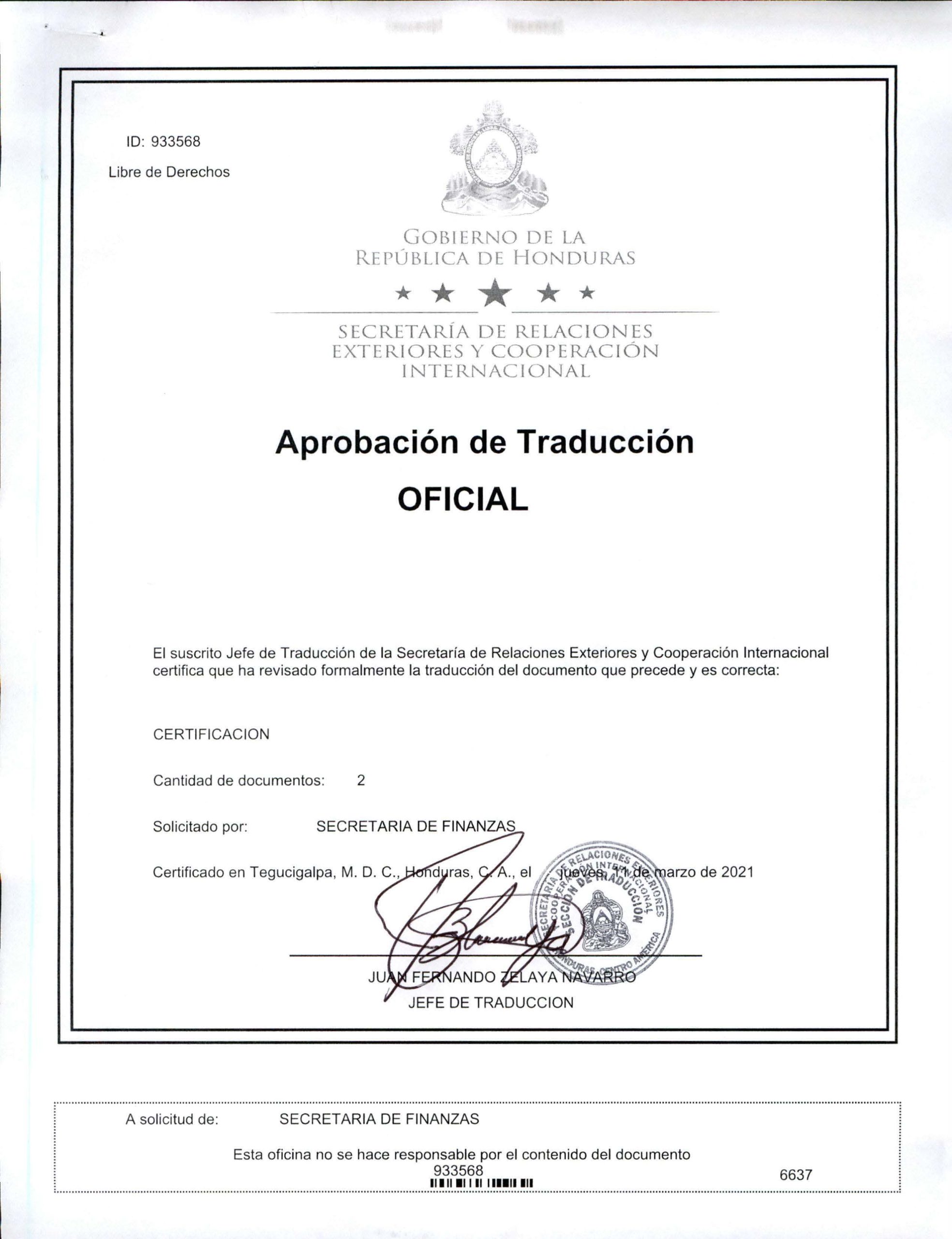 TRADUCCIÓN CONTRATO BM EMERGENCIA ETA E IOTA_Página_01 TRADUCCIÓN CONTRATO BM EMERGENCIA ETA E IOTA