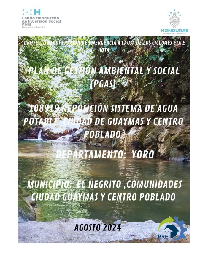108919 PGAS REPOSICION SISTEMA DE AGUA POTABLE CIUDAD GUAYMAS Y CENTRO POBLADO VERSIÓN FINAL 108919 PGAS REPOSICION SISTEMA DE AGUA POTABLE CIUDAD GUAYMAS Y CENTRO POBLADO VERSIÓN FINAL