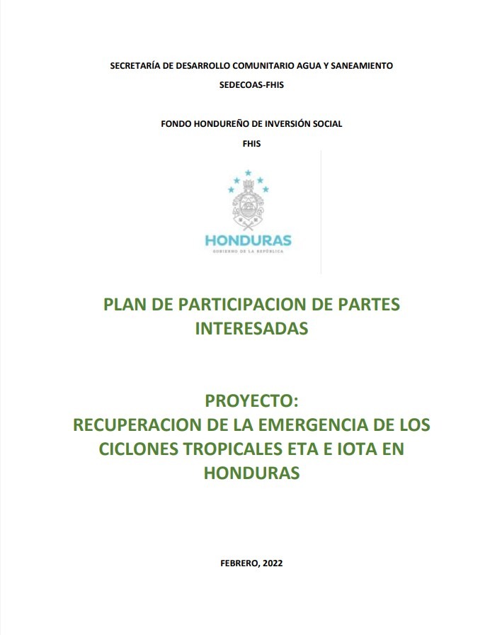 PLAN DE PARTICIPACION DE PARTES INTERESADAS PLAN DE PARTICIPACION DE PARTES INTERESADAS